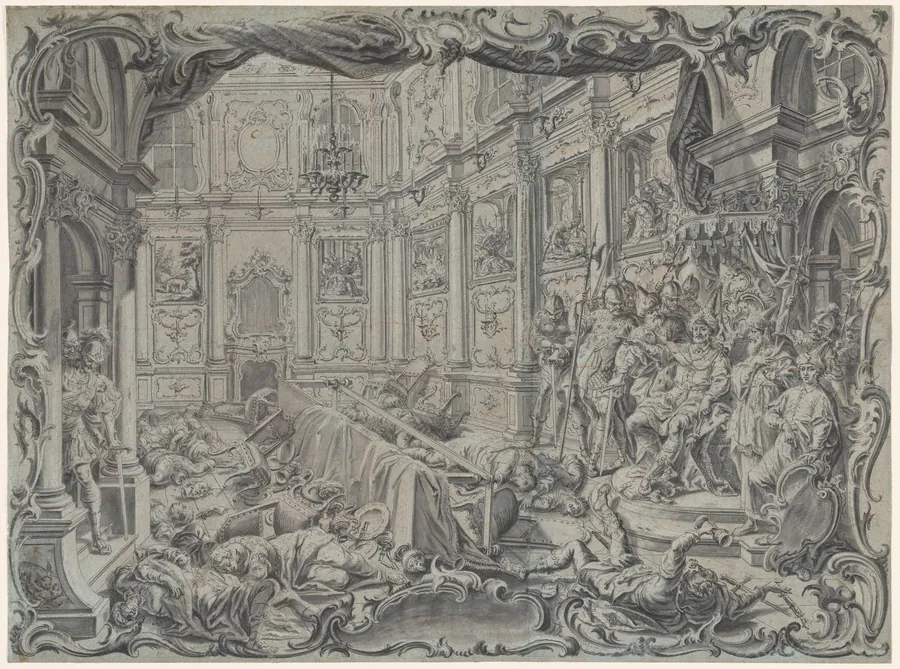 Absalom Orders the Murder of Amnon at a Feast in His Palace by Vitus Felix Rigl