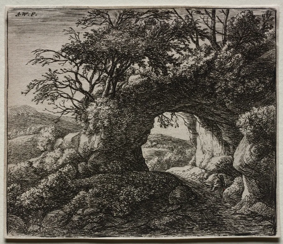 Four Landscapes: The Pierced Rock by Anthonie Waterloo