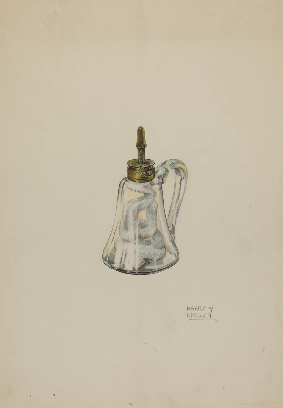 Glass Camphene Lamp by Harry Grossen