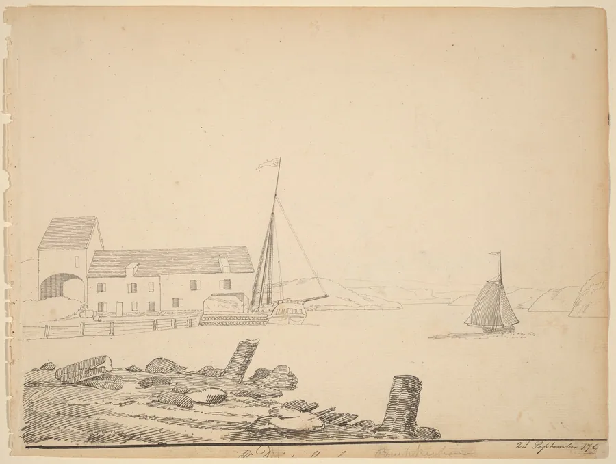 Hudson River Landing [recto] by Alexander Robertson
