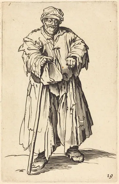 Fat Beggar with Eyes Cast Down