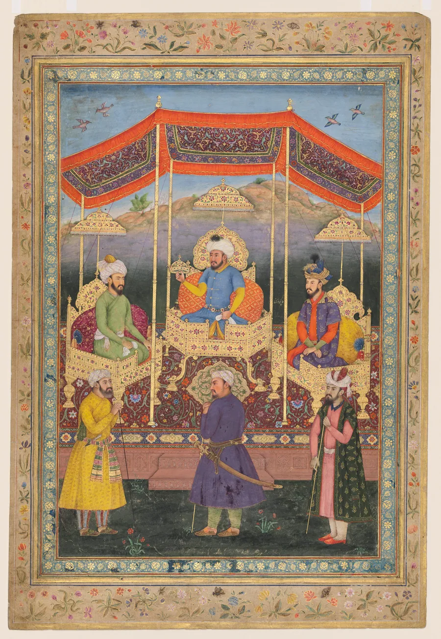 Ancestral group of Mughal rulers by Govardhan