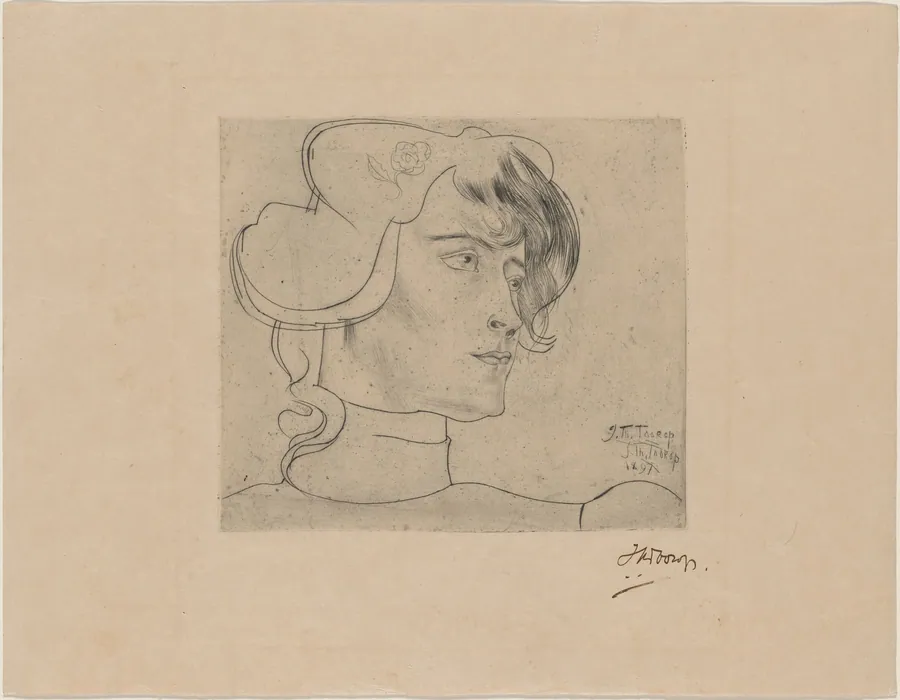Head of a Woman (Marguérite Adolphine Helfrich) by Jan Toorop