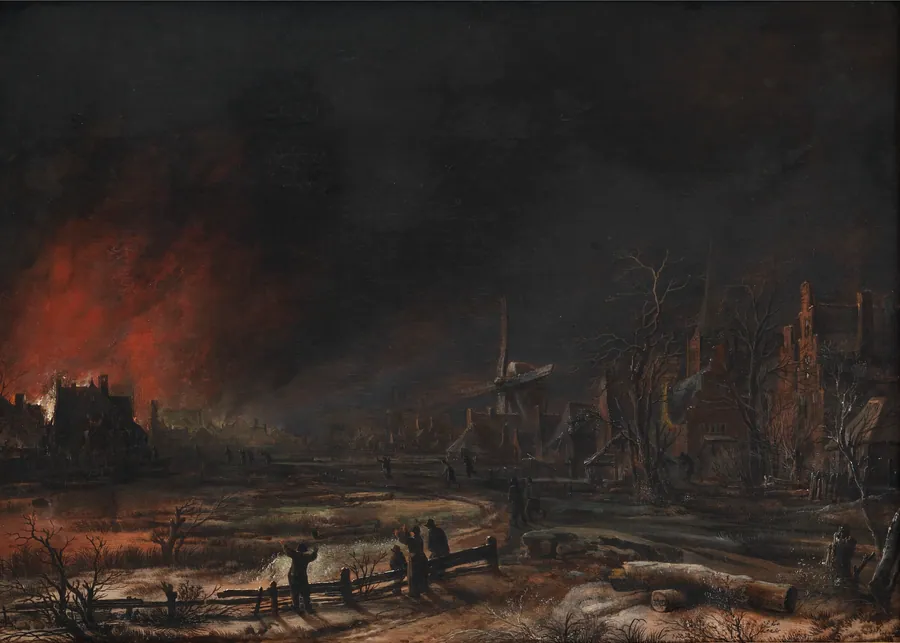 Ildebrand en vinternat by Aert van der Neer