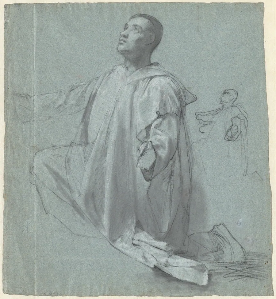 A Young Benedictine Monk Kneeling by Jean Leonard Lugardon