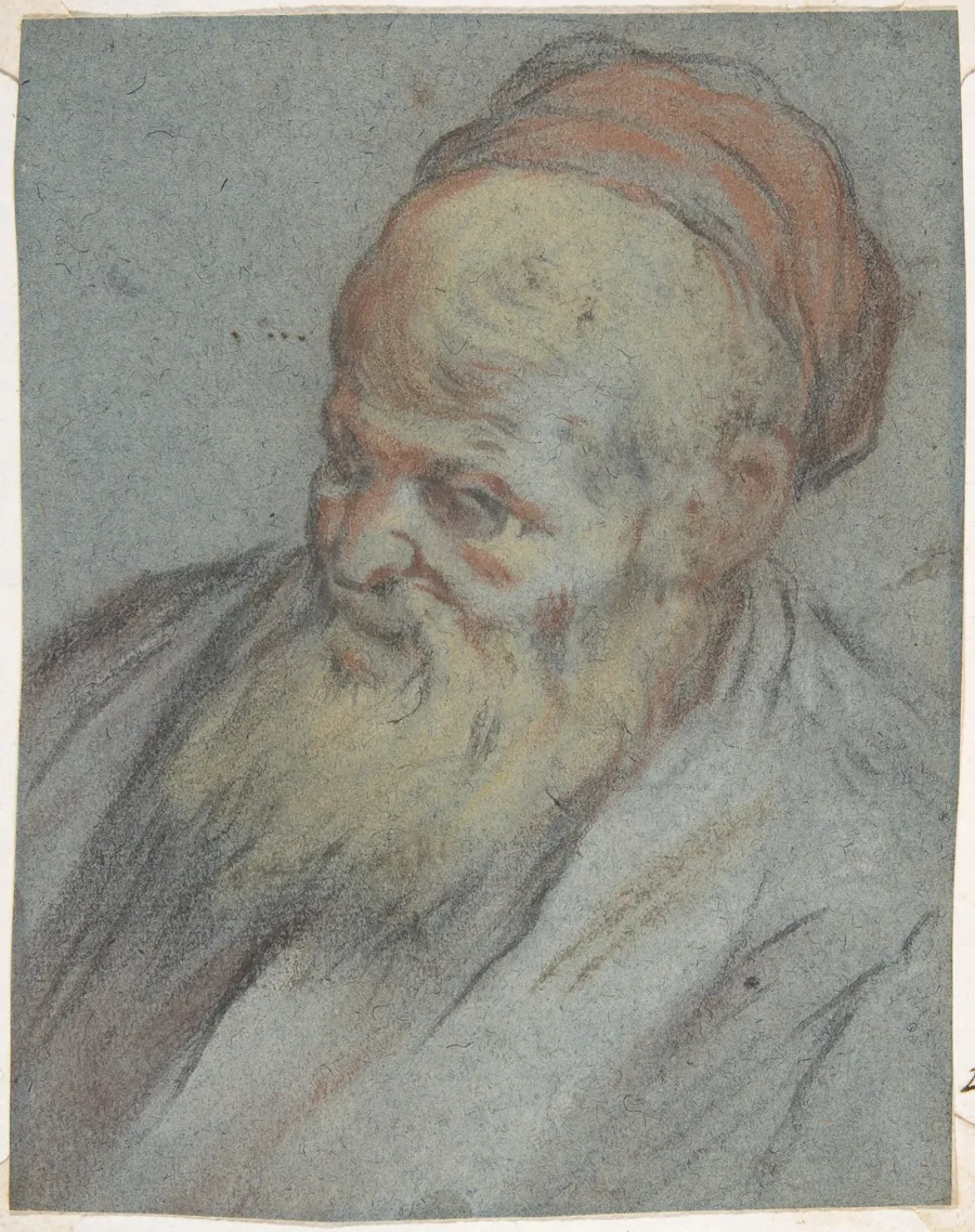 Bust-Length Study of a Bearded Man with Cap in Three-Quarter View by Jacopo Bassano (Jacopo da Ponte)