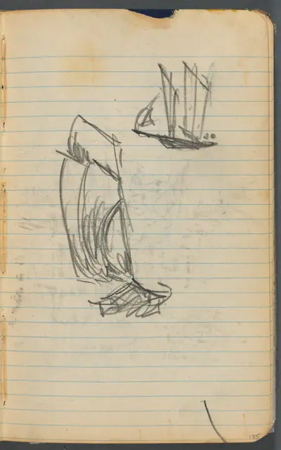 Sketchbook, page 135: Sailboats