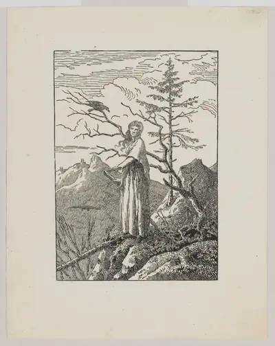 Woman with a Raven (Die Frau mit dem Raben am Abgrund)