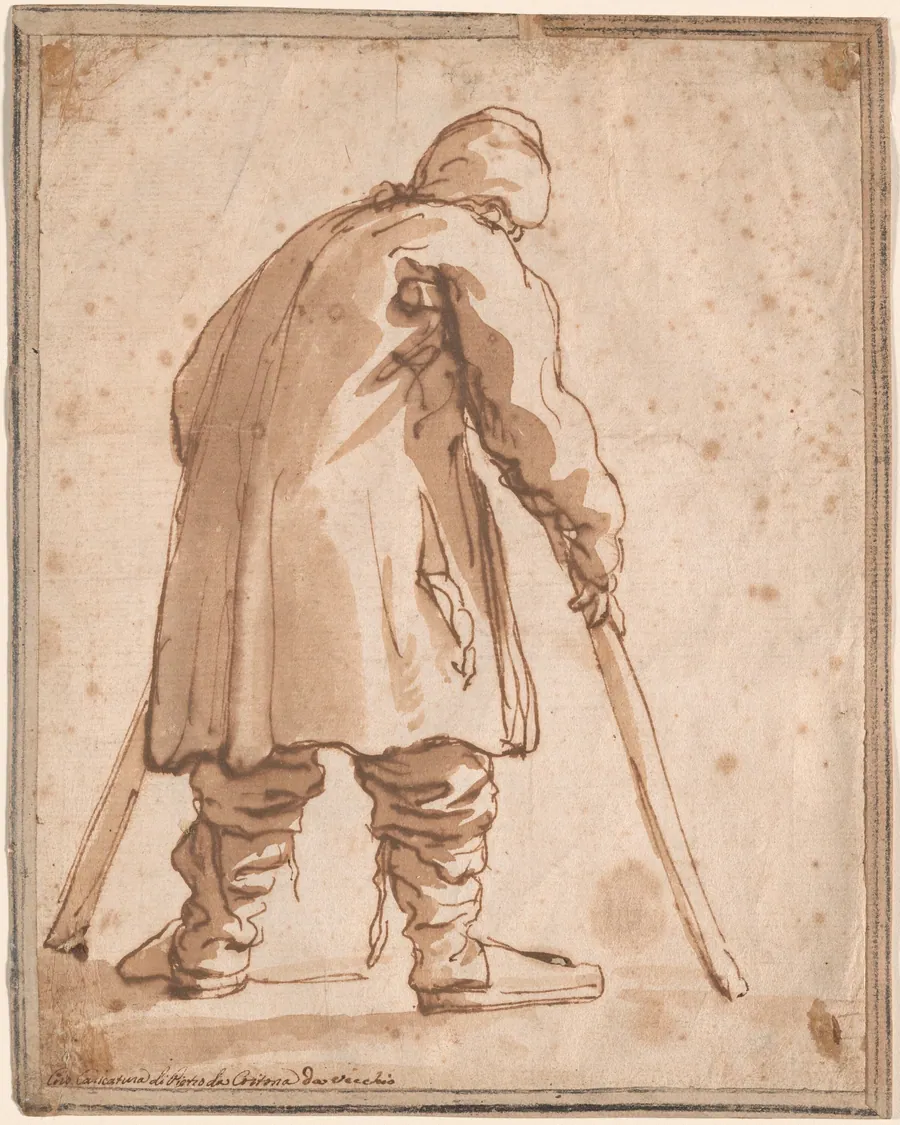 Caricature of a Man, Said to Be Pietro da Cortona by Pier Francesco Mola