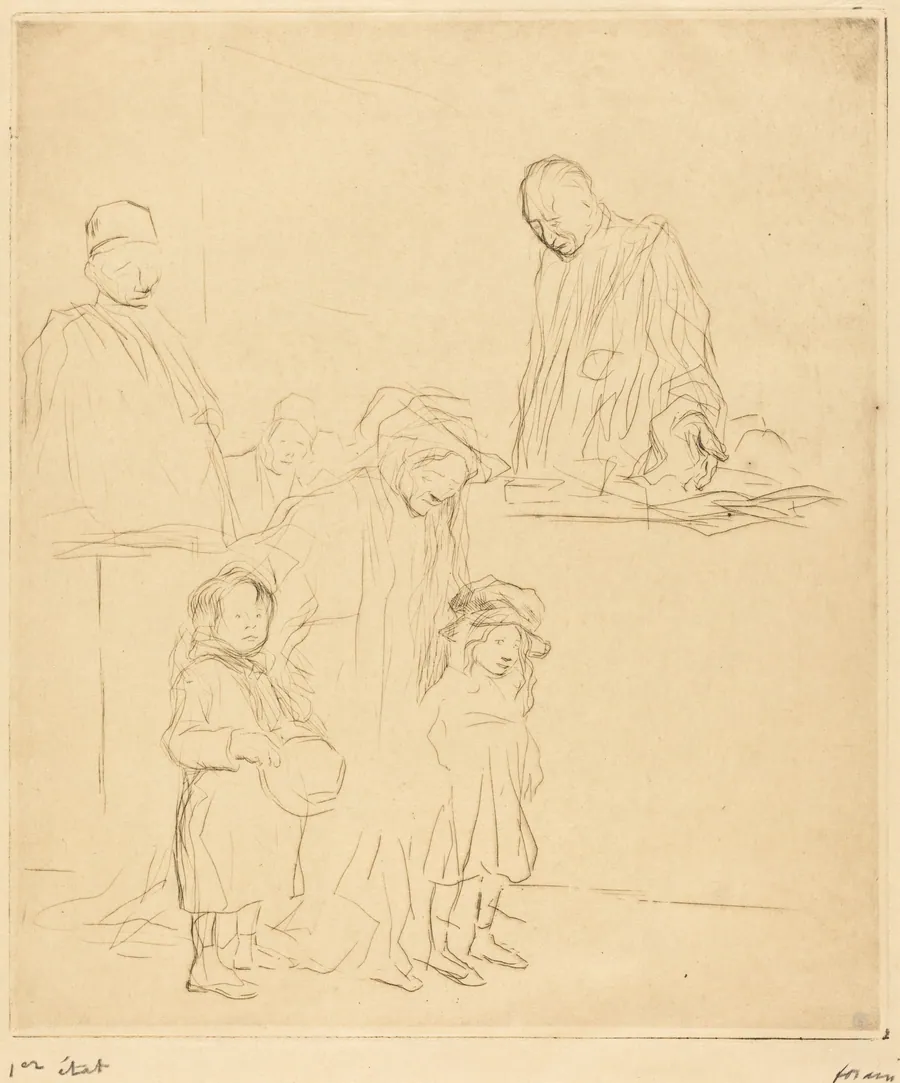 La sortie de l'audience (1ère planche) (Coming Out of the Hearing) (first plate) by Jean-Louis Forain