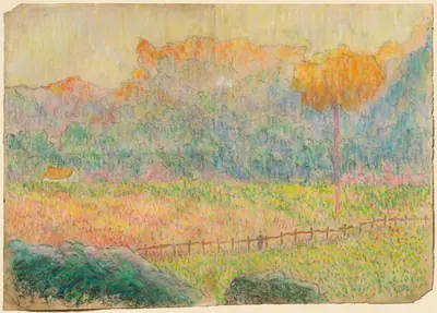 Study for "Landscape with Figure and Houses"