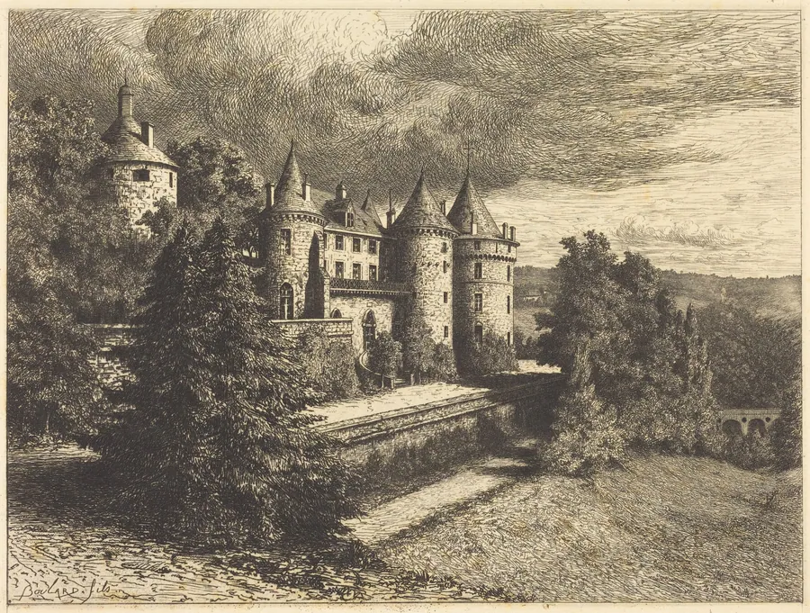 Château on a Rise by Auguste Boulard
