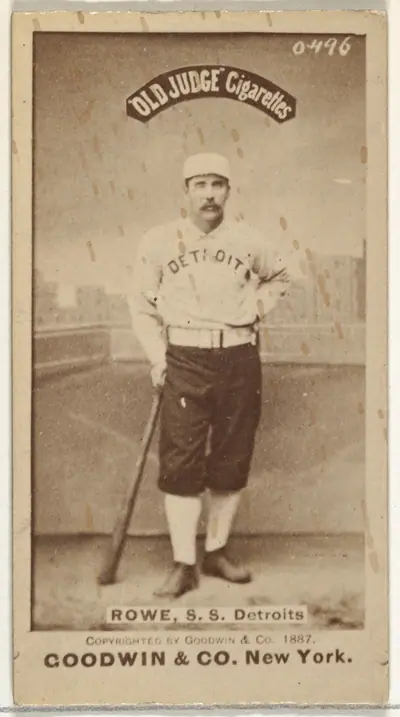 John Charles "Jack" Rowe, Shortstop, Detroit Wolverines, from the Old Judge series (N172) for Old Judge Cigarettes