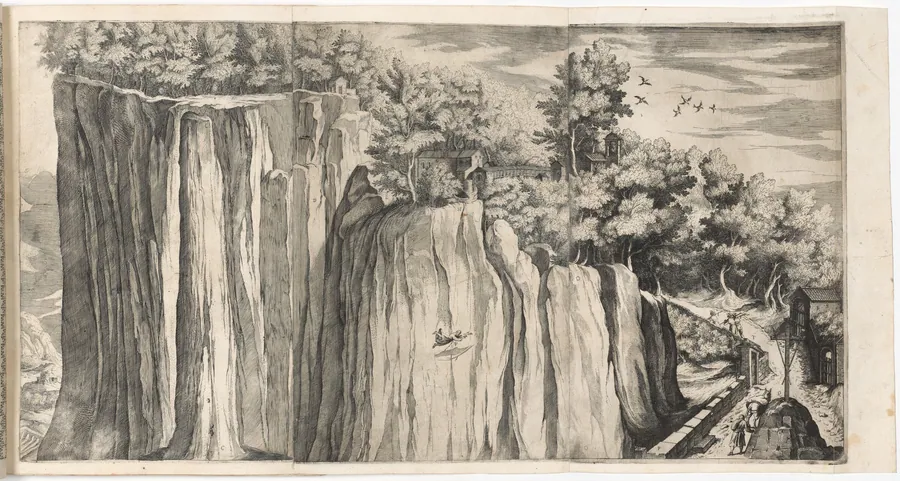 View of the Mountain of La Verna from the Road of Casentino (Vue de la montagne della Vernia...) [plate A] by Jacopo Ligozzi
