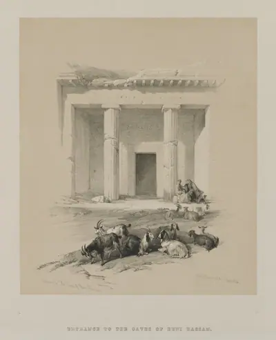 Egypt and Nubia, Volume I: Entrance to the Caves of Beni-Hasan