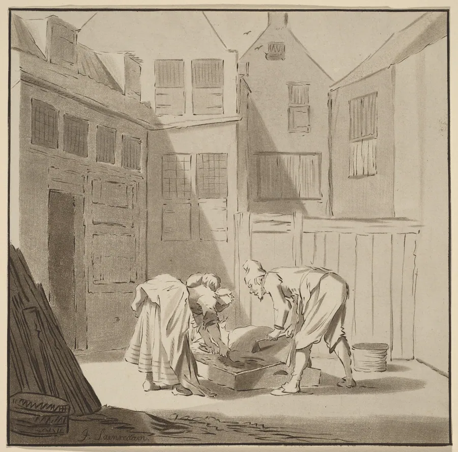 Hog Slaughterers by Cornelis Ploos van Amstel