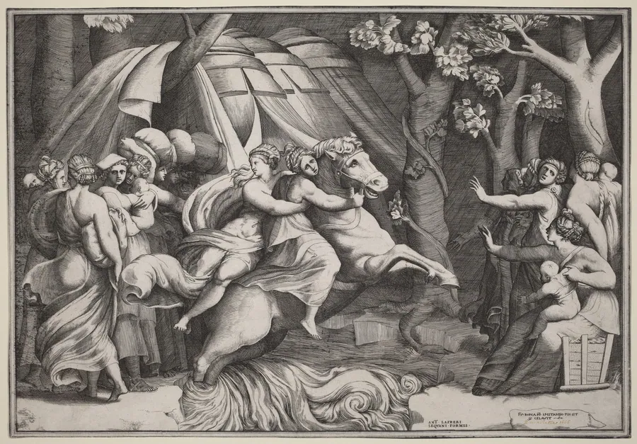 Clelia Crossing the Tiber by Giulio Bonasone
