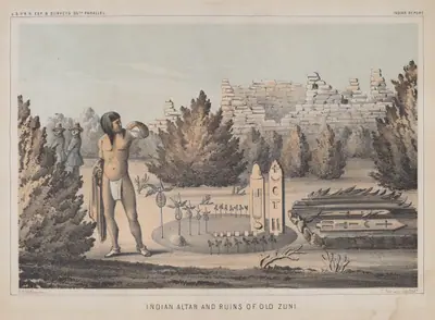 Indian Altar and Ruins of Old Zuni