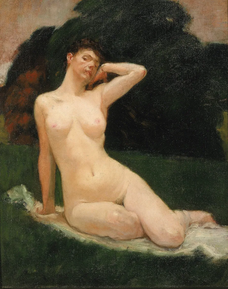 Study for "Evening" by Kenyon Cox, born Warren, OH 1856-died New York City 1919
