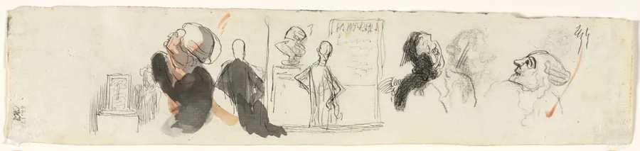 Sketches of Various Figures (verso) by Honoré Daumier