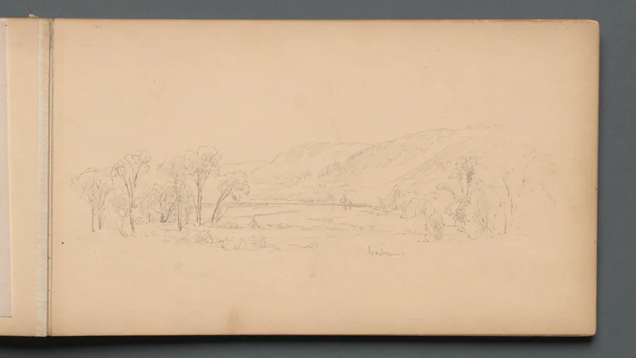 Sketchbook, page 06: "Gorham" (Maine) by Sanford Robinson Gifford