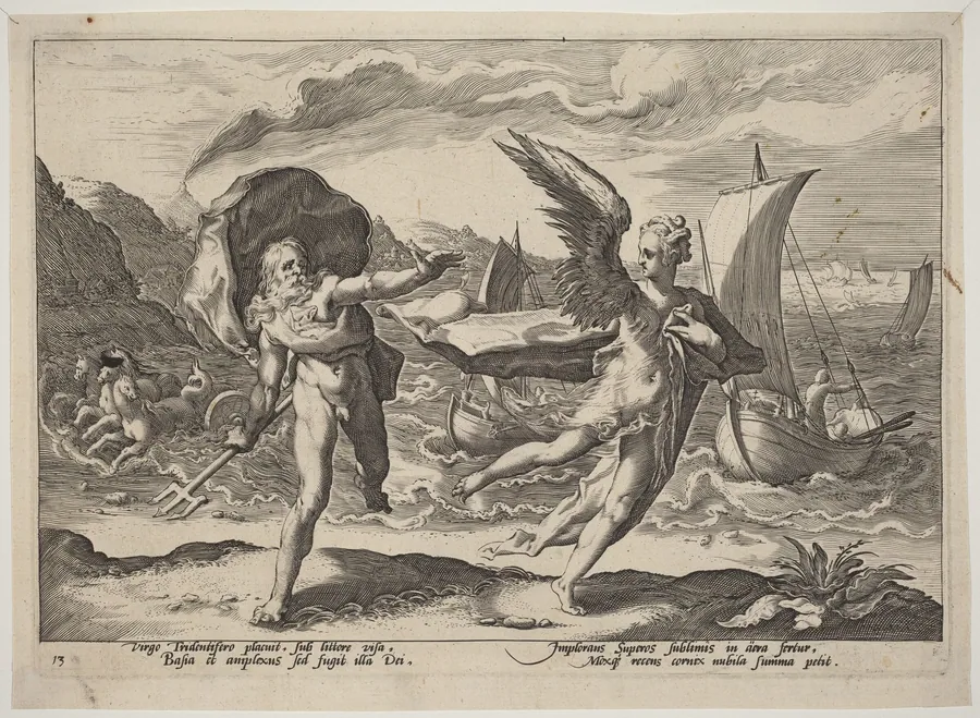 Coronis Changed into a Crow by Hendrick Goltzius