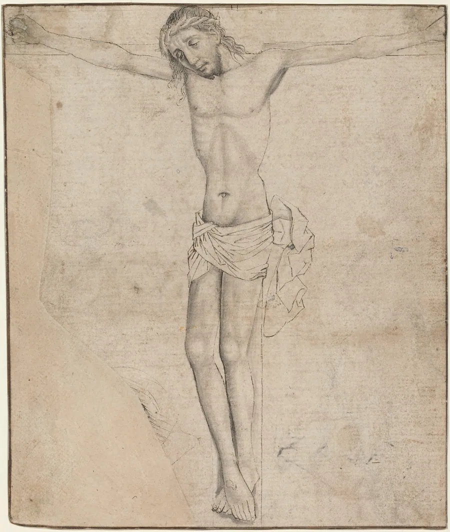 Christ on the Cross [recto] by Master of the Drapery Studies