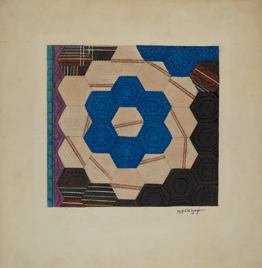 Silk Quilt (Hexagonal Pattern) by Ralph N. Morgan