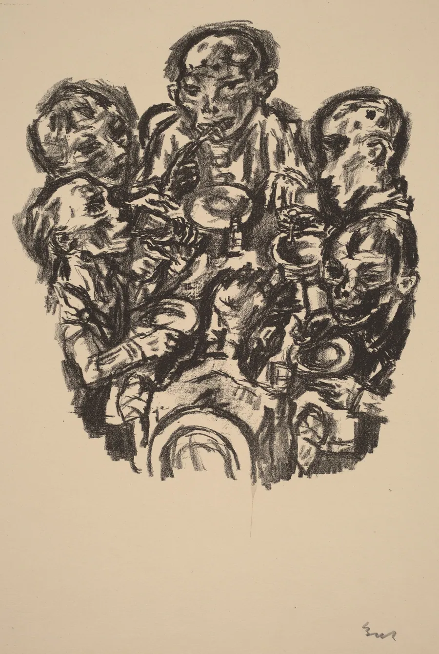 Six Diners at Table by René Beeh