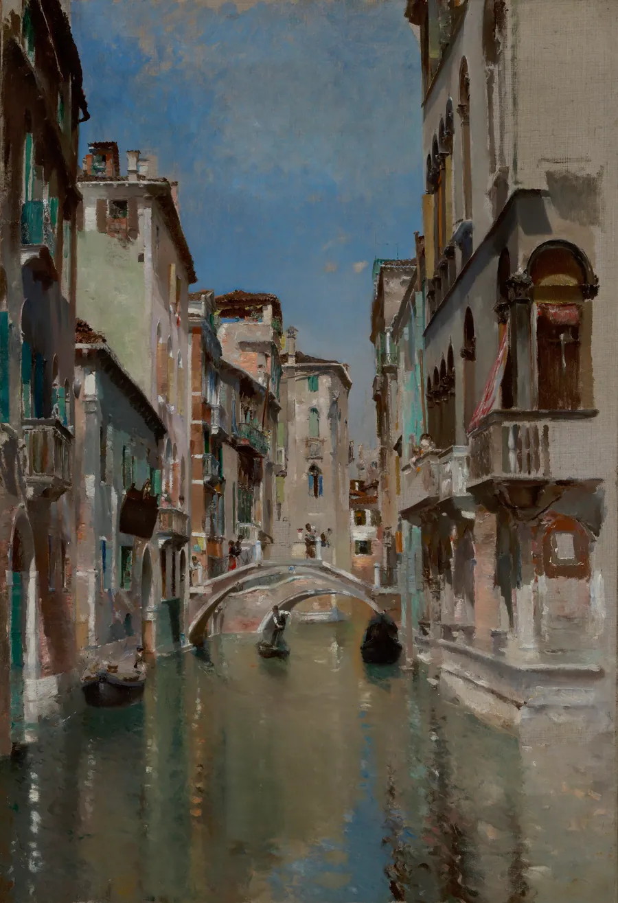 Canal in Venice, San Trovaso Quarter by Robert Frederick Blum, born Cincinnati, OH 1857-died New York City 1903