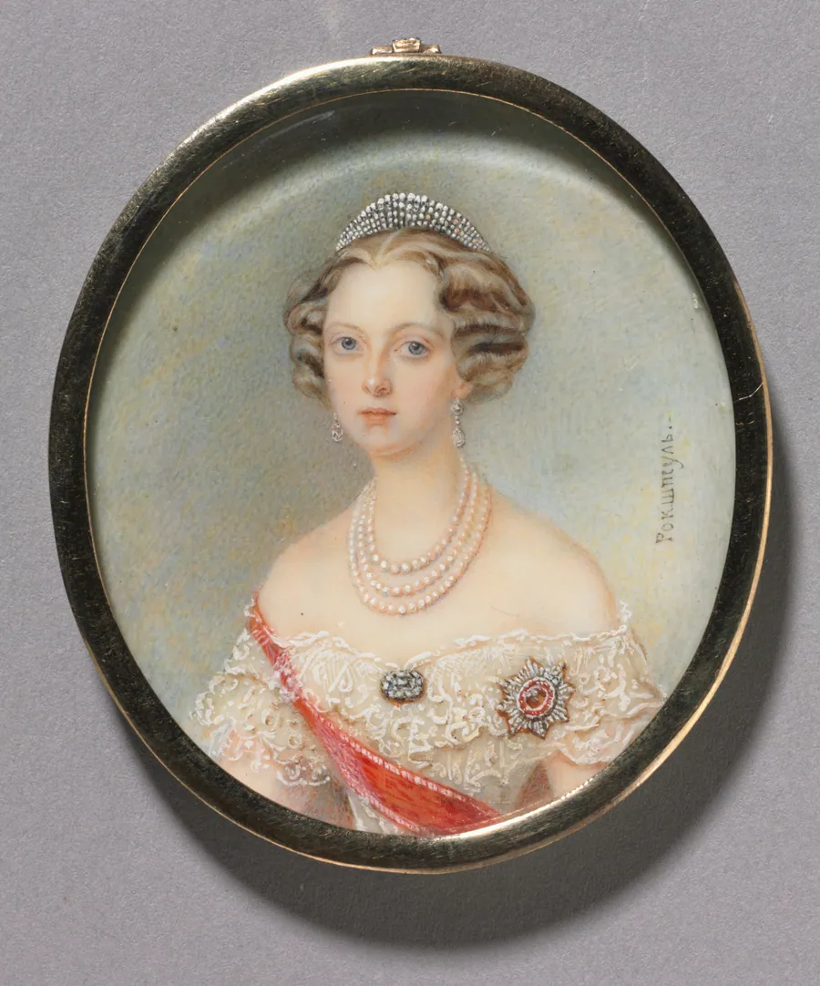 Portrait of a Woman, probably Princess Cecilie of Baden, Grand Duchess Olga Feodorovna by Alois Gustav Rockstuhl