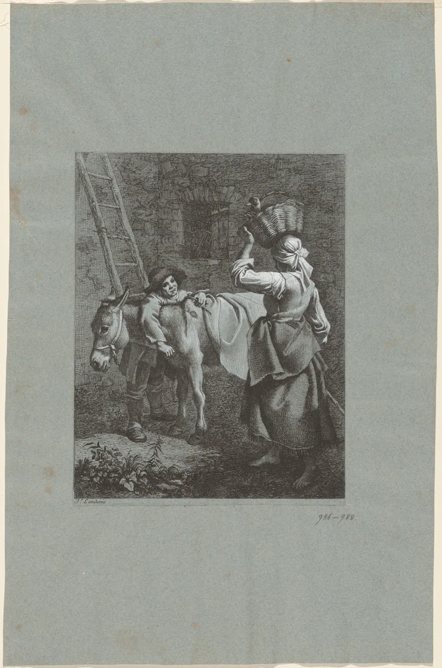 Shepherd Boy Speaking to a Farm Girl by Francesco Londonio
