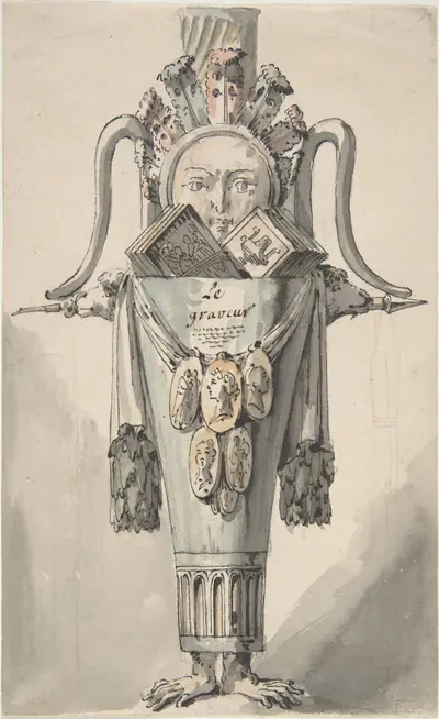 Caricature of an Engraver (recto); Sketch for a Caricature (verso)