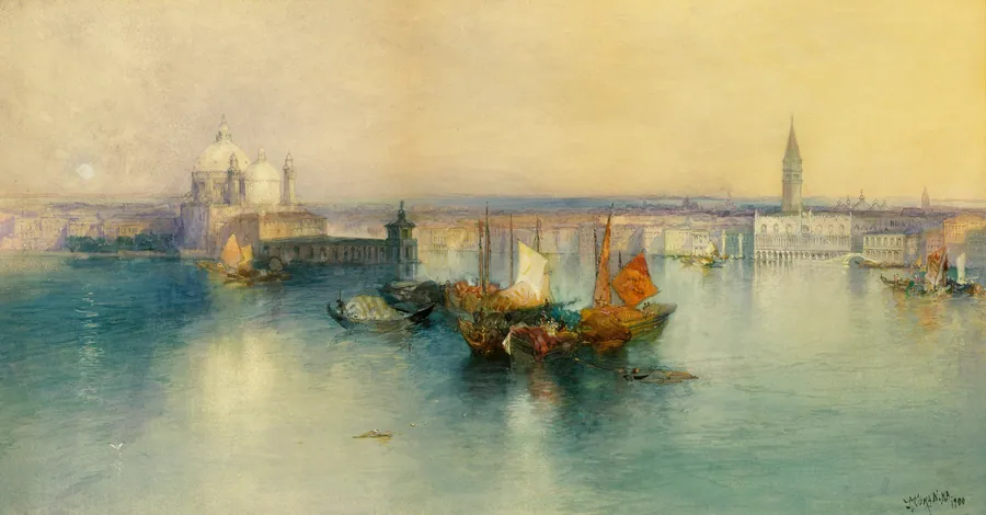 Venice from the Tower of San Giorgio by Thomas Moran, born Bolton, England 1837-died Santa Barbara, CA 1926