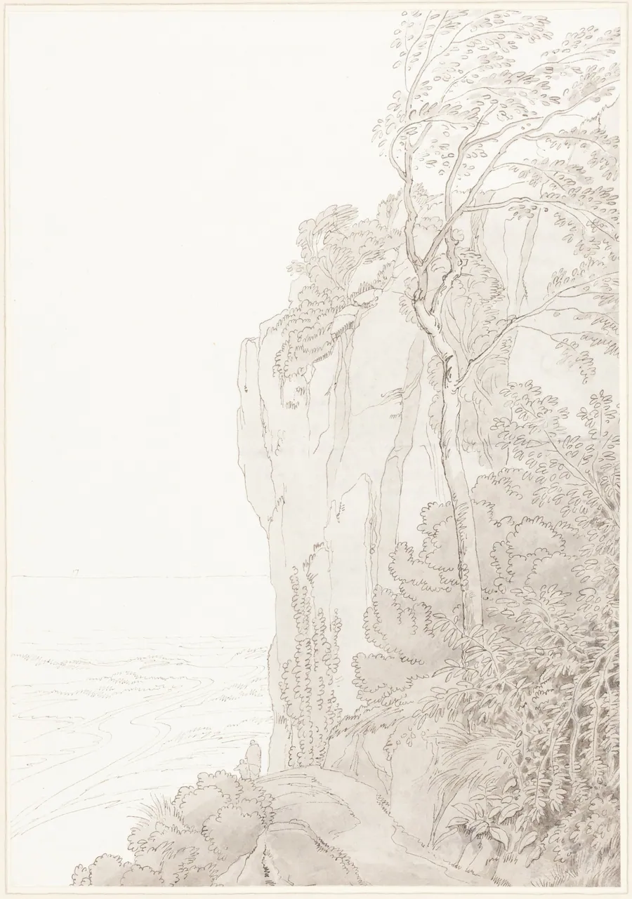 Sheer Cliffs above a Coastal Road by John White Abbott