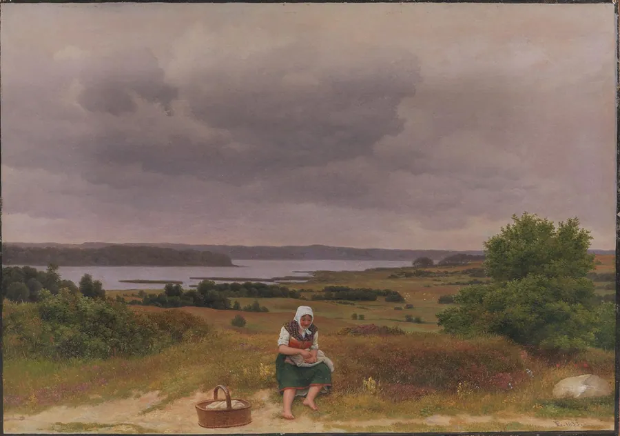 Udsigt fra Kongevejen over Furesøen i nærheden af Rudersdal by C.W. Eckersberg