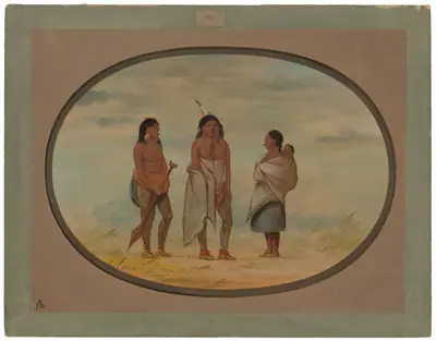 Nayas Indian Chief, His Wife, and a Warrior