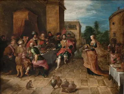 Herodes gæstebud. Salome bringer Johannes Døberens hoved på et fad
