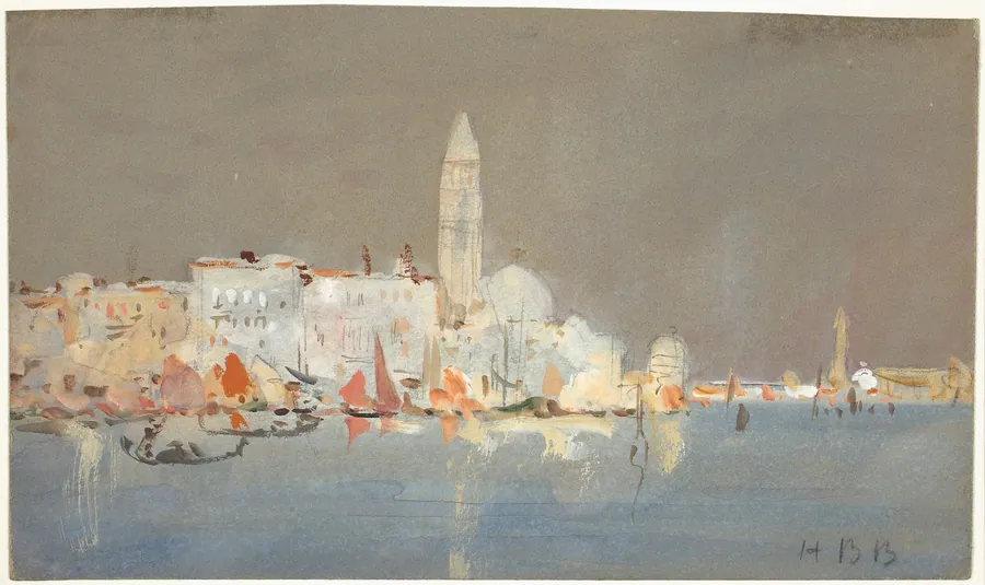 Venetian Capriccio with a Campanile by Hercules Brabazon Brabazon