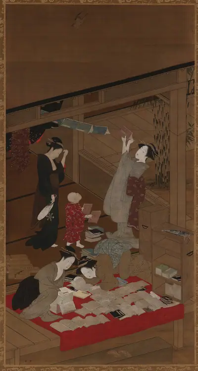Women Airing Books and Clothes