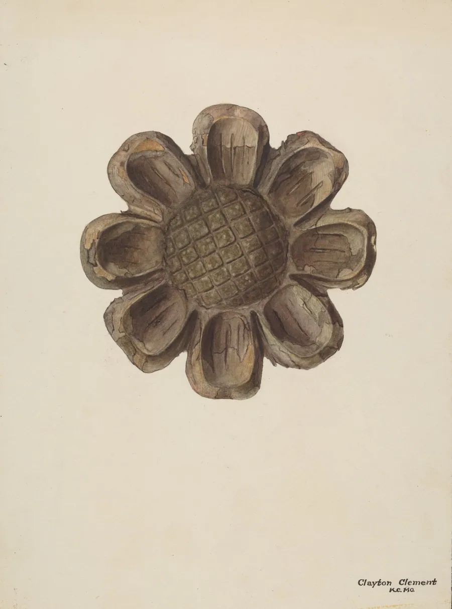 Wood Carving - Flower by Clayton Clements