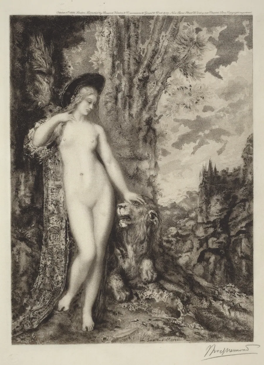 The Amorous Lion [Le lion amoureux] by Félix Bracquemond