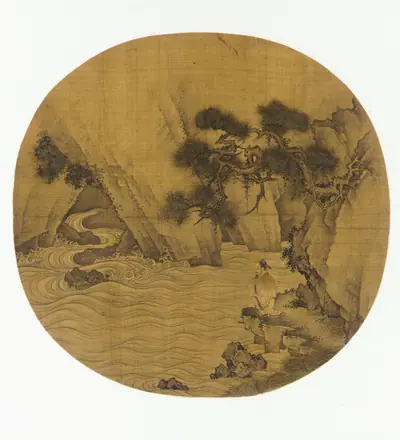 Fishing by a mountain torrent