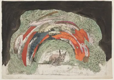 Rabbit and Two Fighting Men