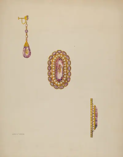 Brooch and Earrings