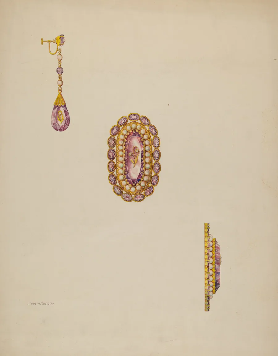 Brooch and Earrings by John Thorsen