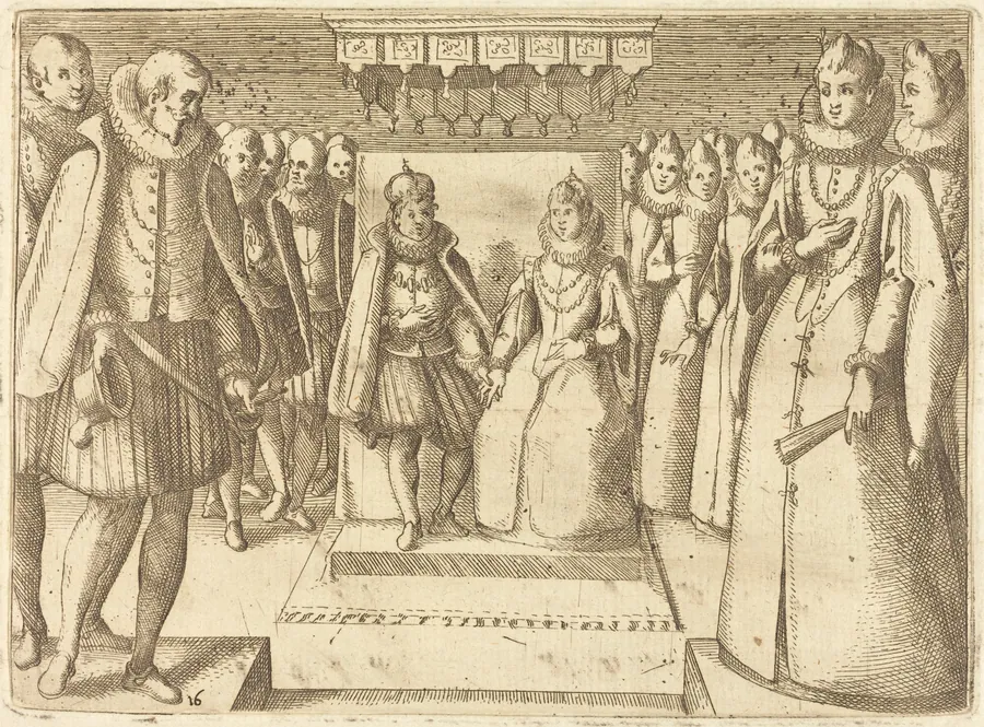 Meeting of Margaret of Austria and Philip III by Jacques Callot
