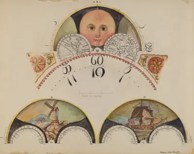 Moon Disc Paintings for Grandfather's Clock