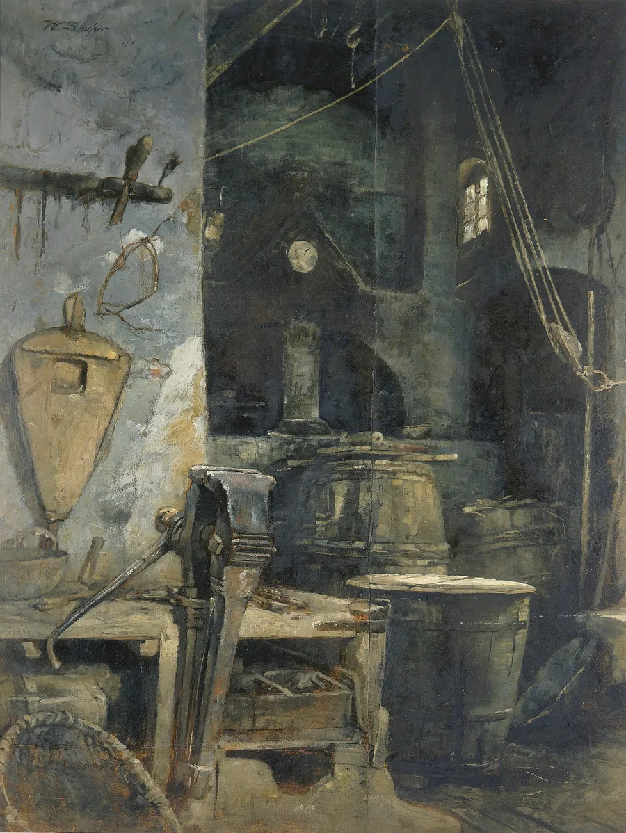 Bell Foundry, Germany by Walter Shirlaw, born Paisley, Scotland 1838-died Madrid, Spain 1909