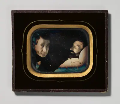 [Portrait of Living Man beside Dead Man]